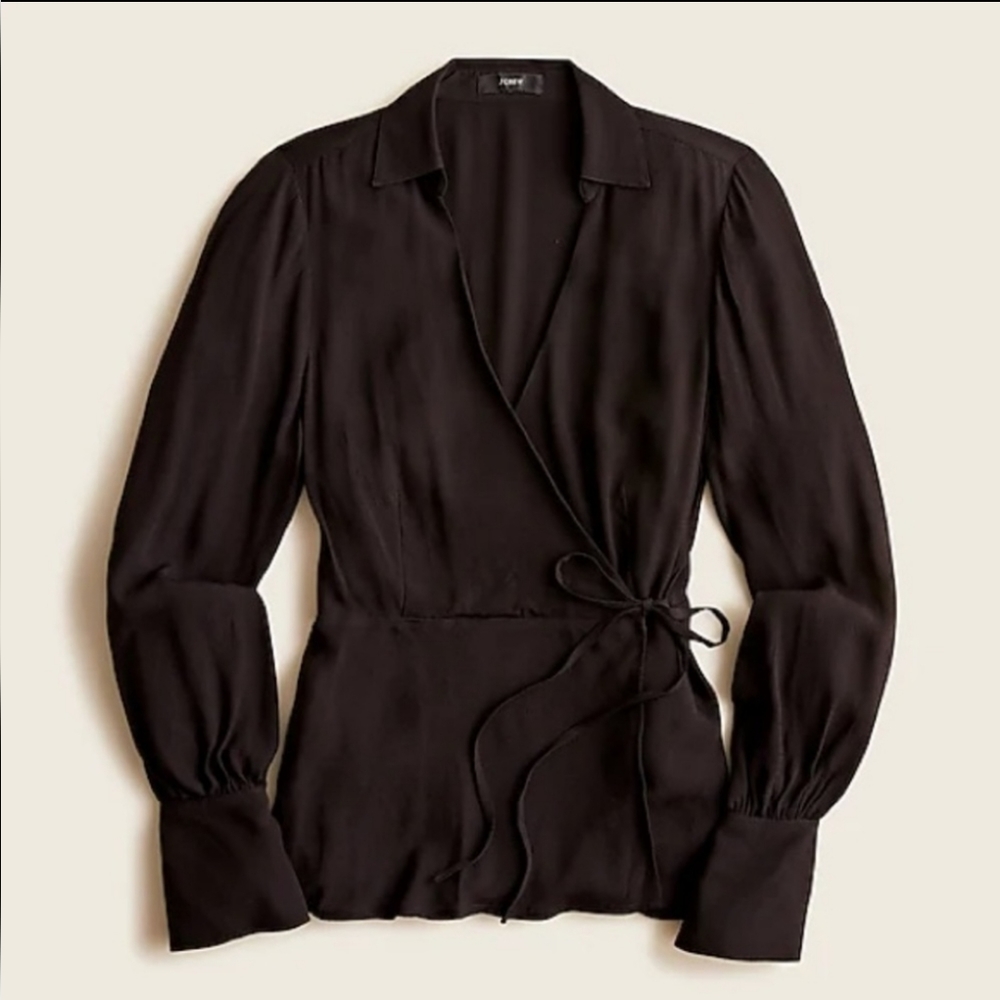 J Crew Drapey Crepe Wrap Top NWOT